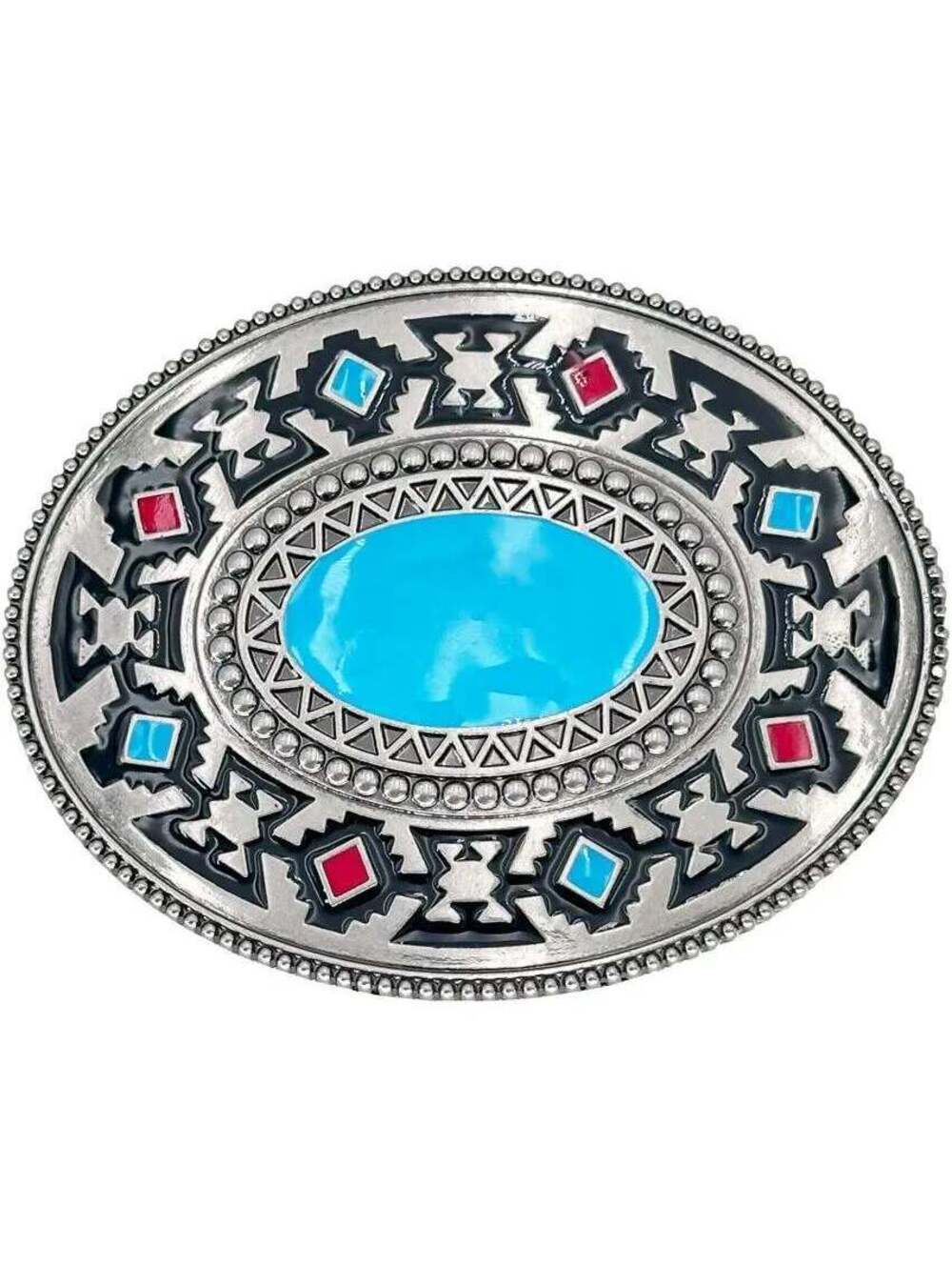 Native Style Turquoise Bead Belt Buckle